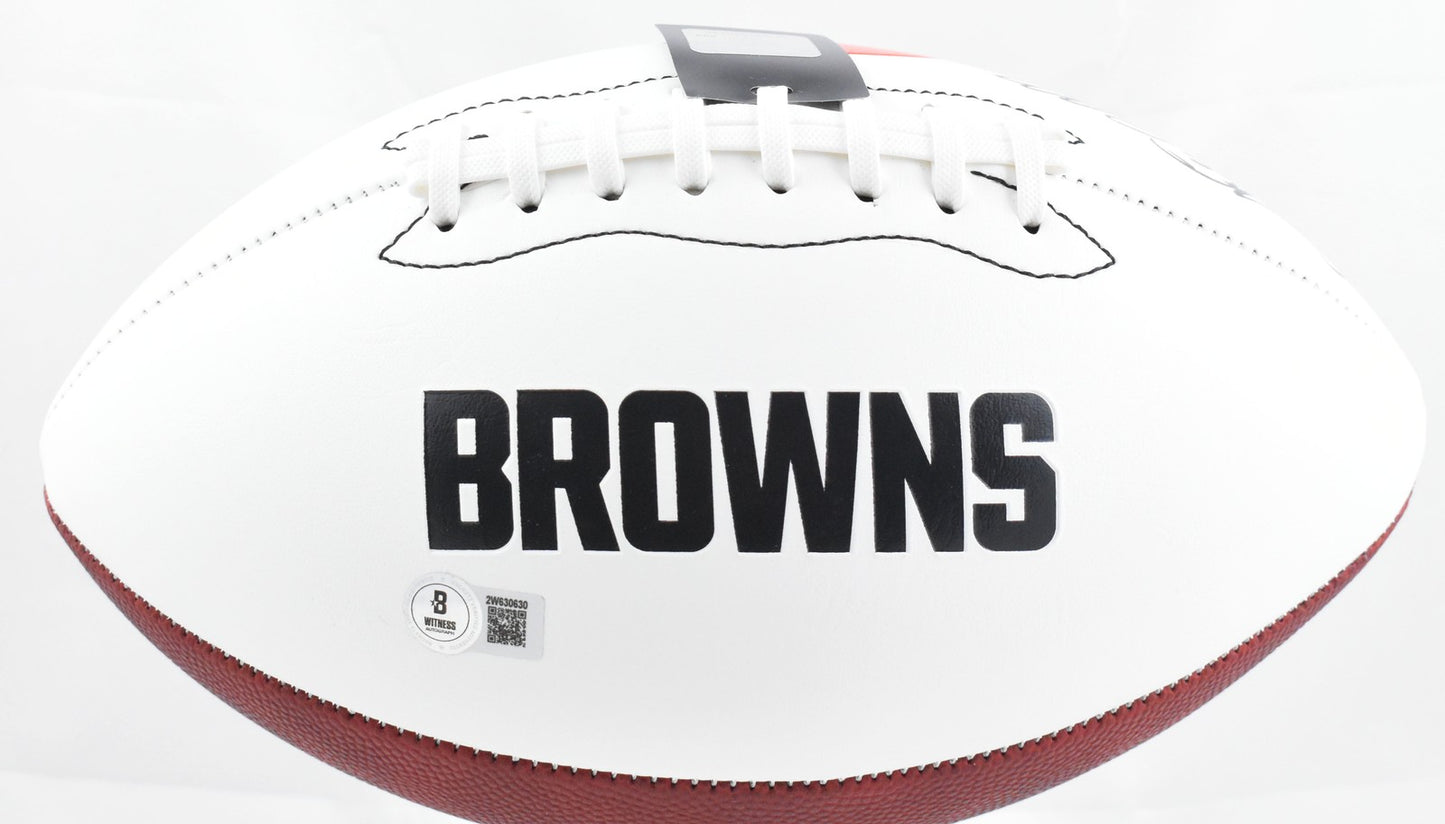 Nick Chubb Signed Cleveland Browns Black Logo Football
