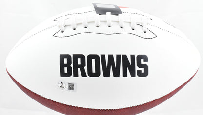 Nick Chubb Signed Cleveland Browns Black Logo Football