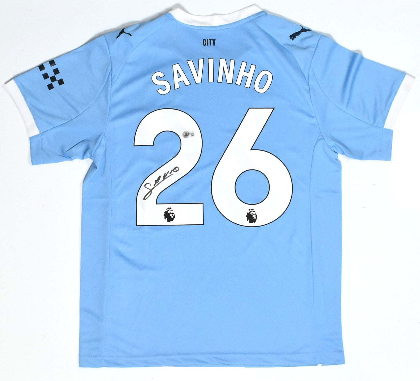 Savinho Autographed Manchester City Home Jersey
