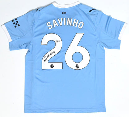 Savinho Autographed Manchester City Home Jersey