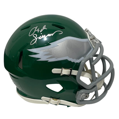 Clyde Simmons Signed Philadelphia Eagles Throwback Mini Helmet (BAS)