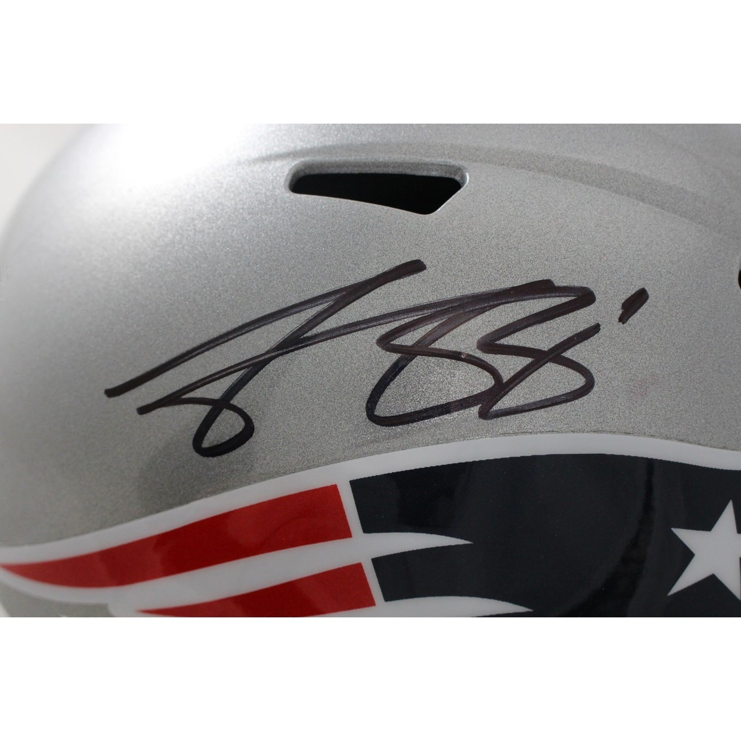 AJ Brown Signed New England Patriots Full Size Helmet