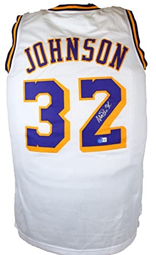 Magic Johnson Autographed Los Angeles White Custom Jersey