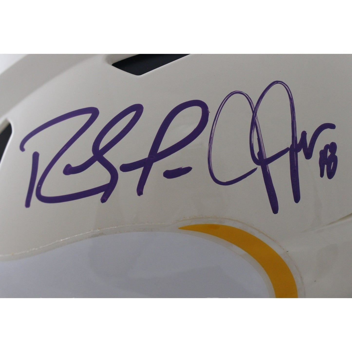 Randy Moss & Justin Jefferson Signed Minnesota Vikings SpeedFlex Helmet