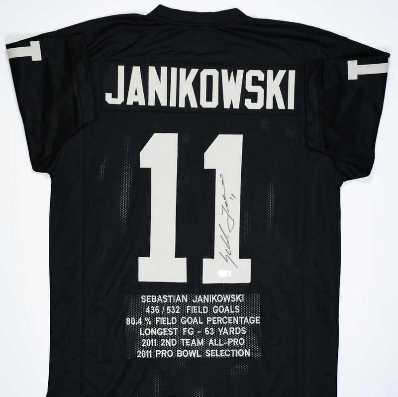 Sebastian Janikowski Signed Black Custom Football Jersey