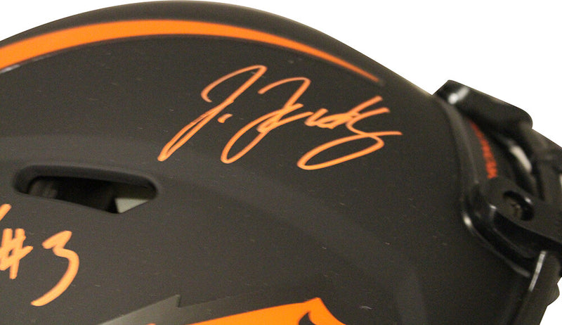 Drew Lock, Courtland Sutton & Jerry Jeudy Signed Broncos Eclipse FS Helmet