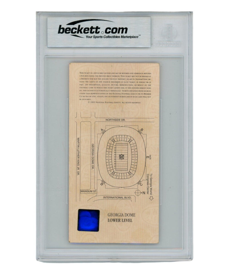 Emmitt Smith Signed Super Bowl XXVIII Ticket Stub MVP Inscription Beckett 6