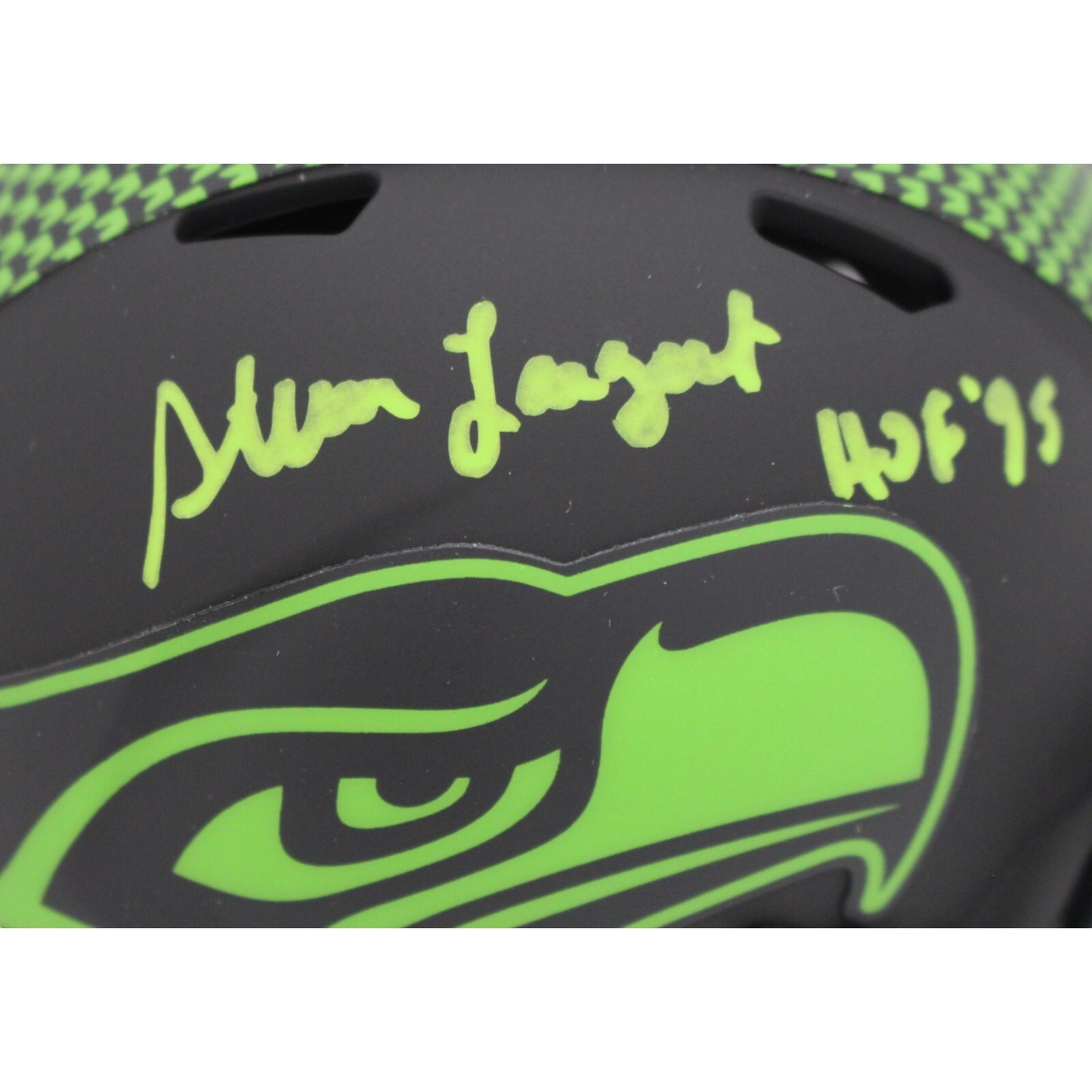 Steve Largent Signed Seattle Seahawks Salute to Service Mini Helmet BAS