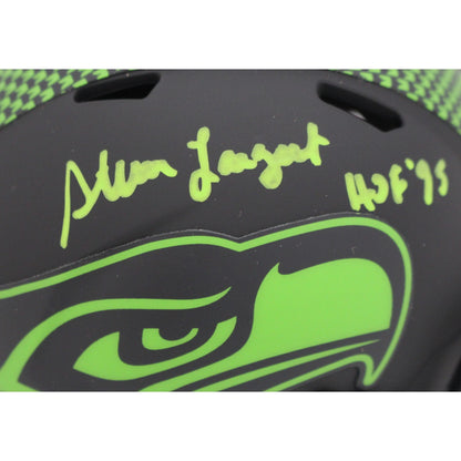 Steve Largent Signed Seattle Seahawks Salute to Service Mini Helmet BAS