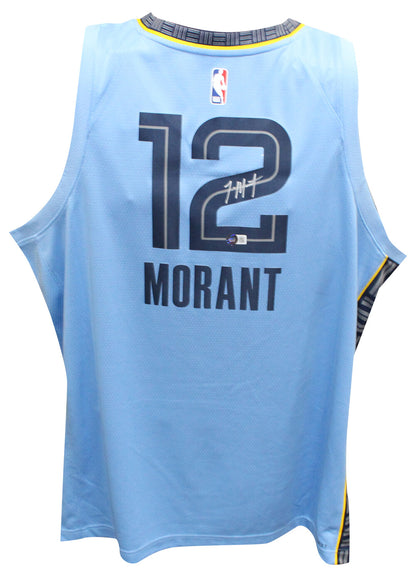 Ja Morant Autographed Memphis Grizzlies Nike Light Blue Jersey