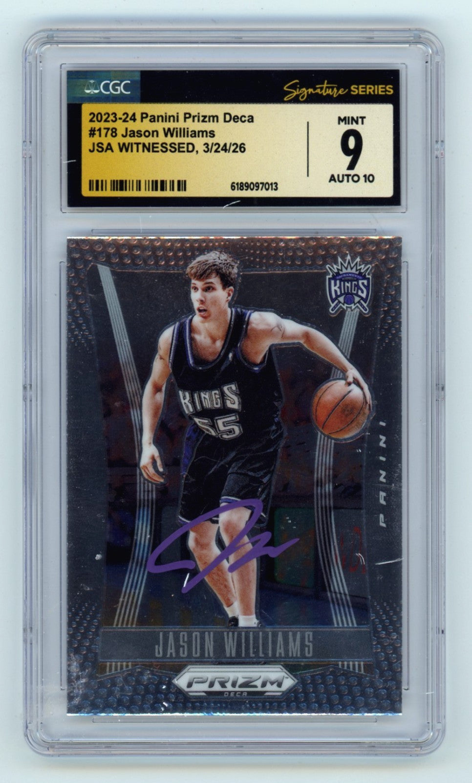 Jason Williams Signed 2023-24 Panini Prizm Deca Card #178