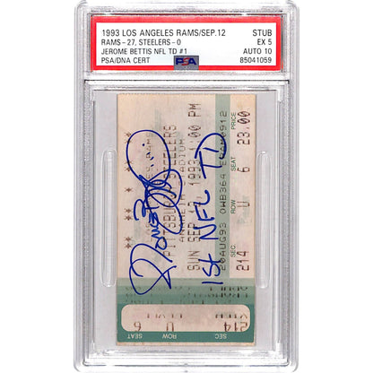 Jerome Bettis Signed Pittsburgh Steelers 1st NFL TD Ticket Stub PSA