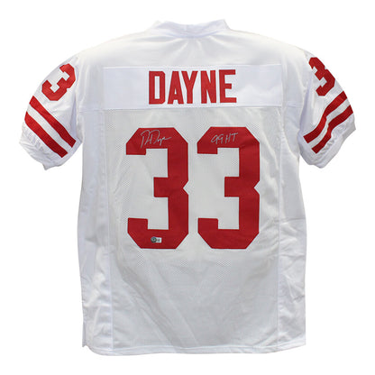 Ron Dayne Signed Wisconsin Style Custom Football Jersey - Heisman 99
