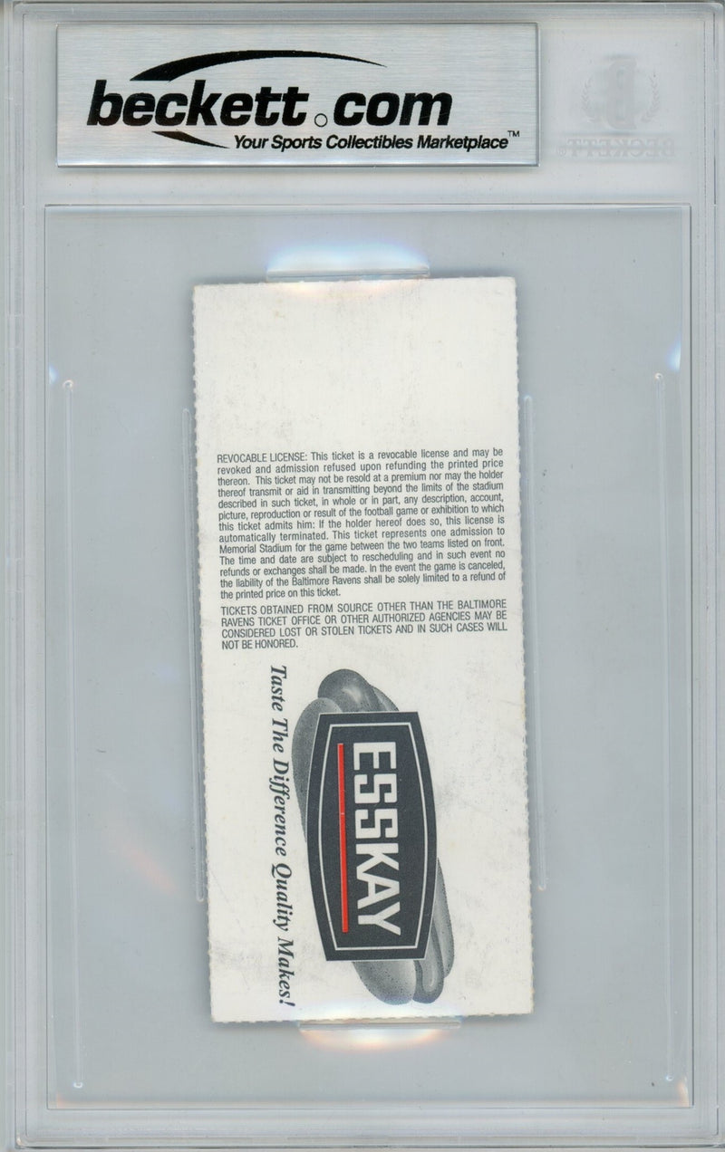 Ray Lewis Signed Baltimore Ravens Ticket Stub 10/6/96 vs Patriots BAS Slab
