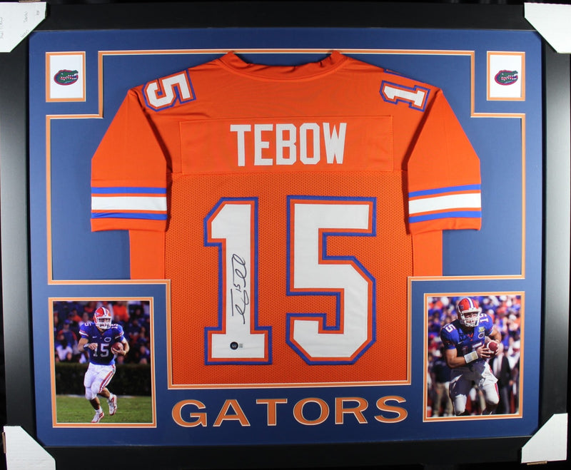 Tim Tebow Autographed College Style Framed Jersey (Beckett BAS)