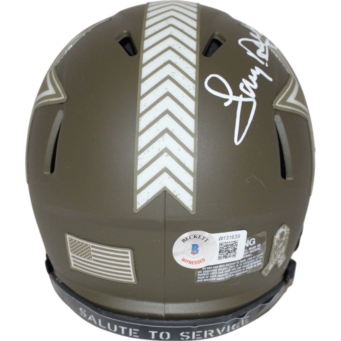 Tony Dorsett Signed Dallas Cowboys Salute to Service Mini Helmet