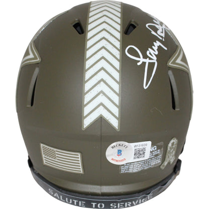 Tony Dorsett Signed Dallas Cowboys Salute to Service Mini Helmet