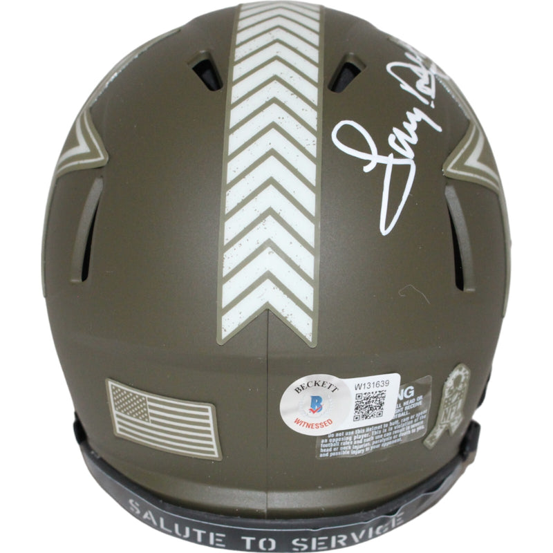 Tony Dorsett Signed Dallas Cowboys Salute to Service Mini Helmet
