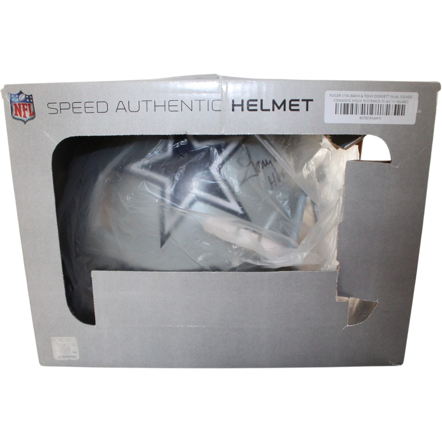Roger Staubach & Tony Dorsett Signed Dallas Cowboys Full Size Helmet