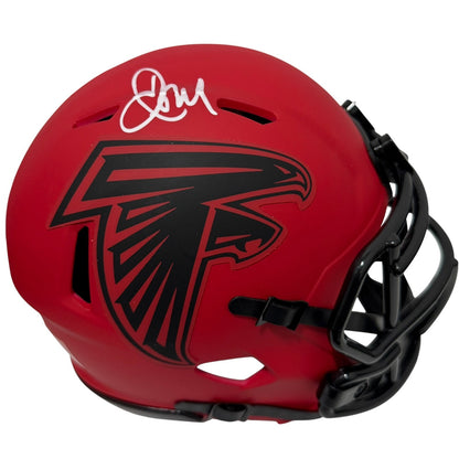 Jamal Anderson Signed Atlanta Falcons Rave Mini Helmet