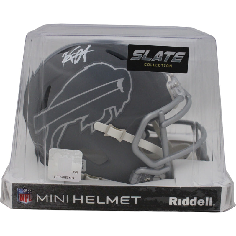 Keon Coleman Buffalo Bills Autographed Slate Mini Helmet Beckett