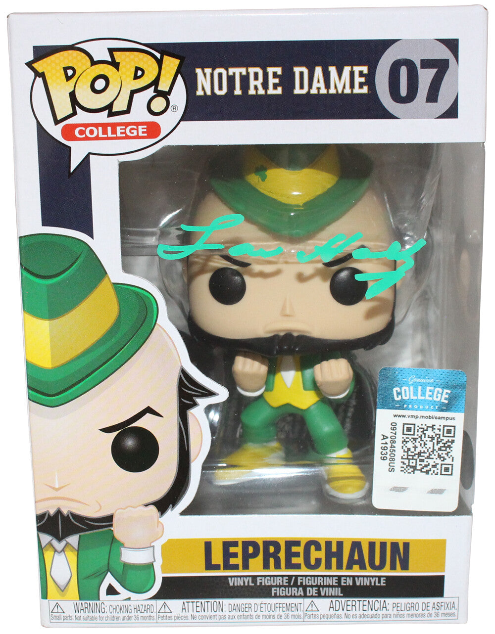 Lou Holtz Signed Notre Dame Fighting Irish Funko Pop! #7 (Beckett)