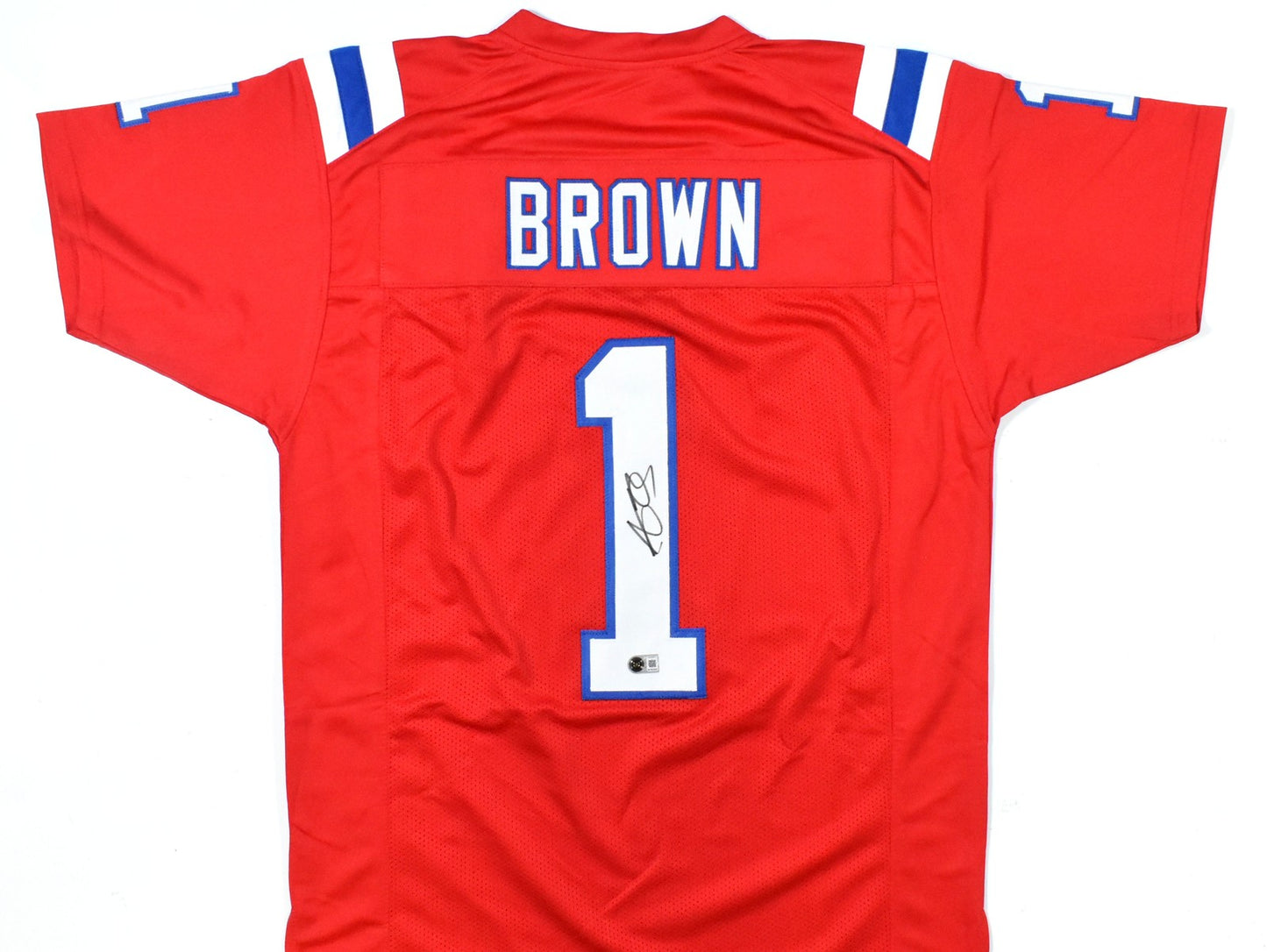 A.J. Brown Autographed Red Custom Jersey