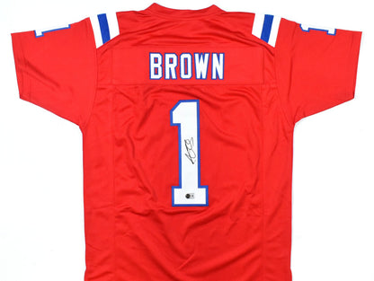 A.J. Brown Autographed Red Custom Jersey