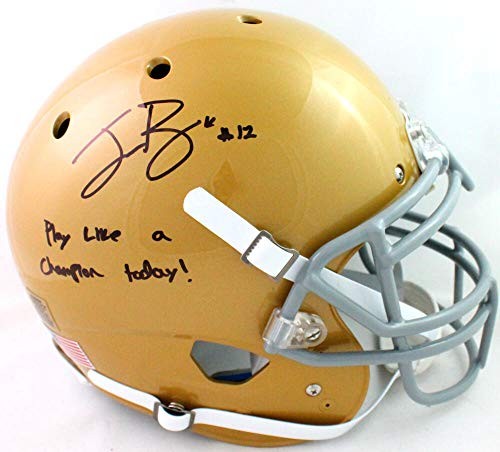 Ian Book Signed Notre Dame Full Size Schutt Authentic Helmet Inscribed