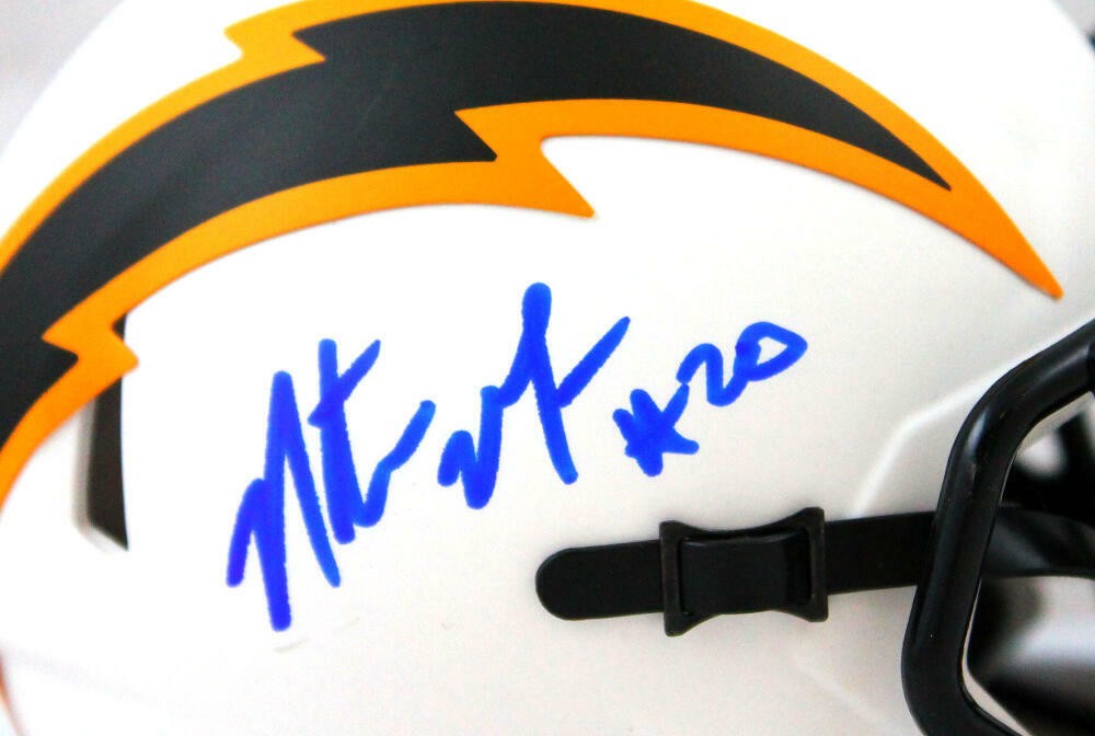 Natrone Means Signed San Diego Chargers Lunar Speed Mini Helmet