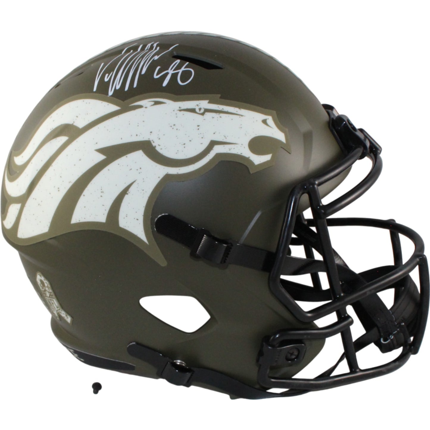 Von Miller Autographed Denver Broncos 2022 Salute to Service Full Size Helmet