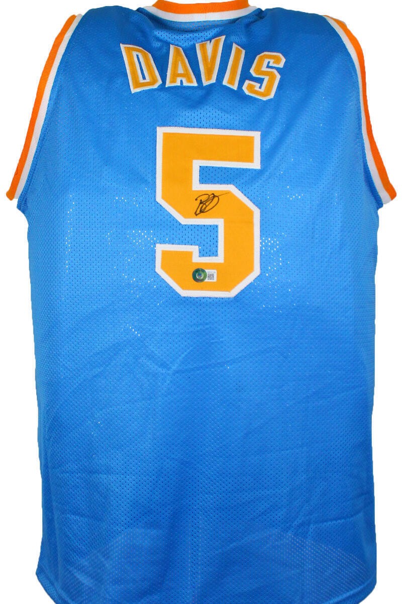 Baron Davis Autographed Blue Custom Basketball Jersey