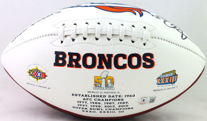 Terrell Davis Signed Denver Broncos Black Logo Football with SB MVP Inscription