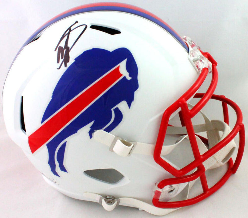Stefon Diggs Autographed Buffalo Bills Flat White Speed Full Size Helmet