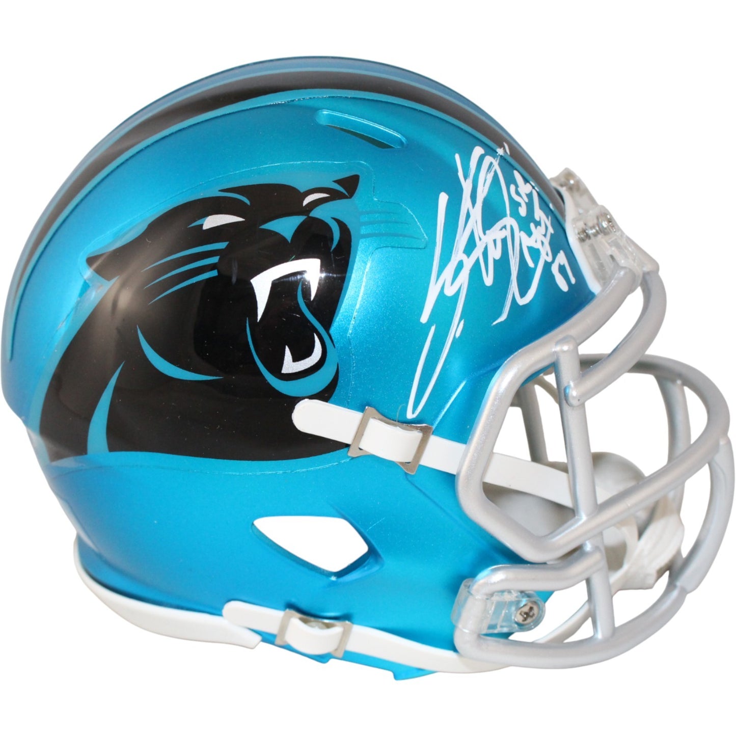 Steve Smith Signed Carolina Panthers Blaze Mini Helmet