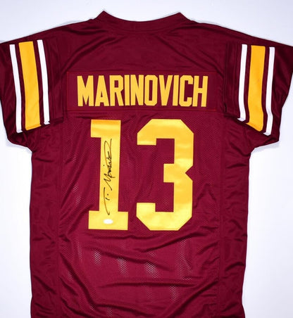 Todd Marinovich Signed Maroon Custom College Style Jersey