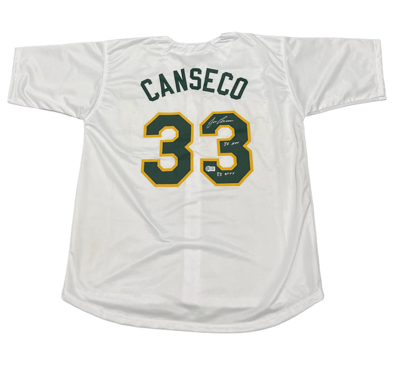 Jose Canseco Autographed Oakland Athletics Custom Jersey (2 Inscriptions)
