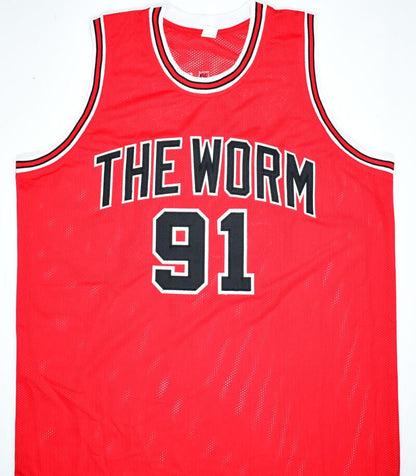 Dennis Rodman Autographed Red Custom Basketball Jersey