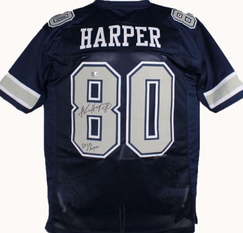 Alvin Harper Signed Dallas Cowboys Custom Blue Jersey "2x SB Champs"