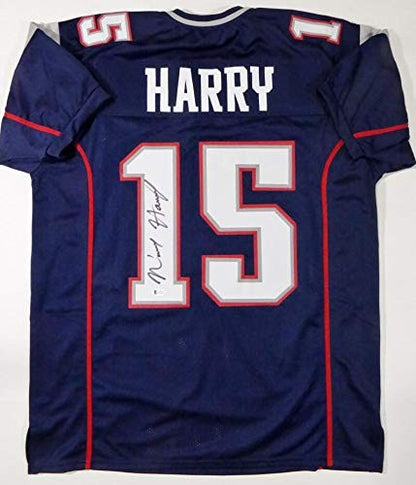 N'Keal Harry Signed Blue Custom Football Jersey
