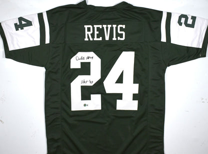 Darrelle Revis Autographed Green Custom Jersey with HOF Inscription