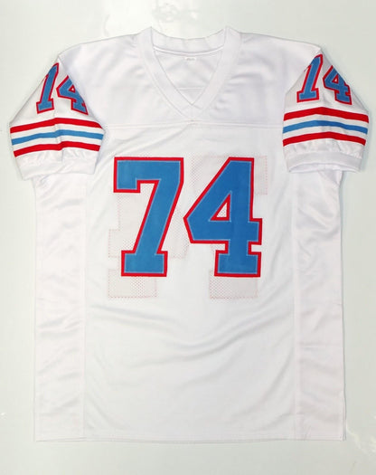 Bruce Matthews Autographed White Custom Jersey