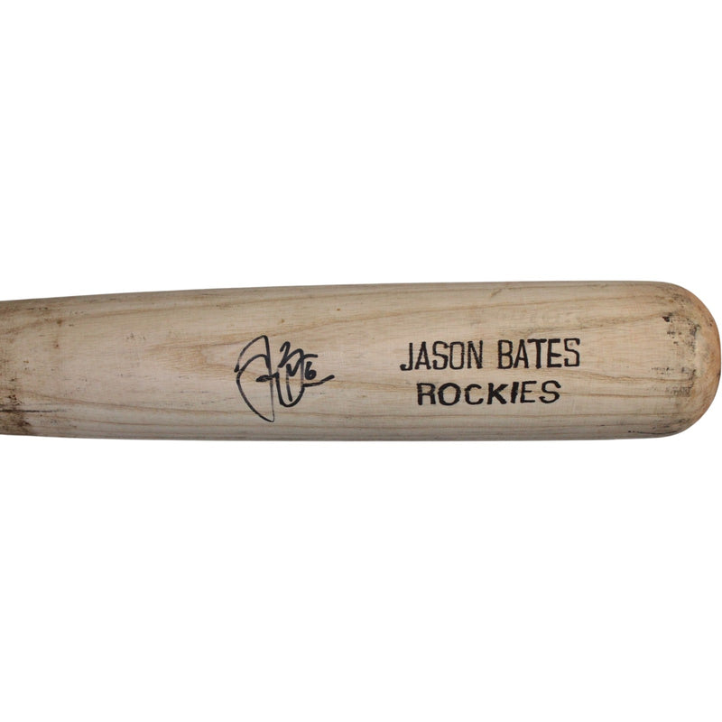 Jason Bates Signed Colorado Rockies Game Used Rawlings Baseball Bat