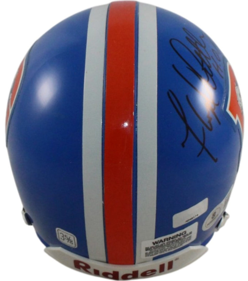 Floyd Little Signed Denver Broncos VSR4 Mini Helmet HOF Inscription