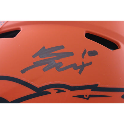Bo Nix Denver Broncos Autographed Authentic Rave Full Size Helmet