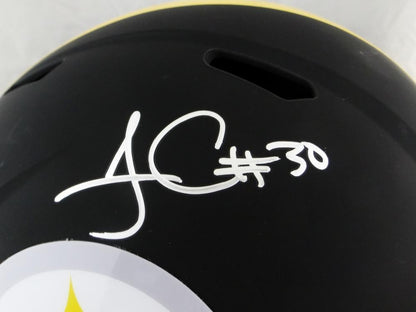 James Conner Autographed Pittsburgh Steelers Full Size Flat Black Helmet