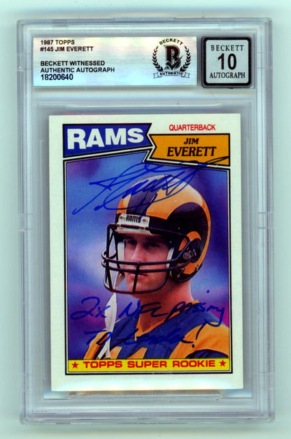 Jim Everett Autographed 1987 Topps #145 Rookie Card BGS 10 Auto