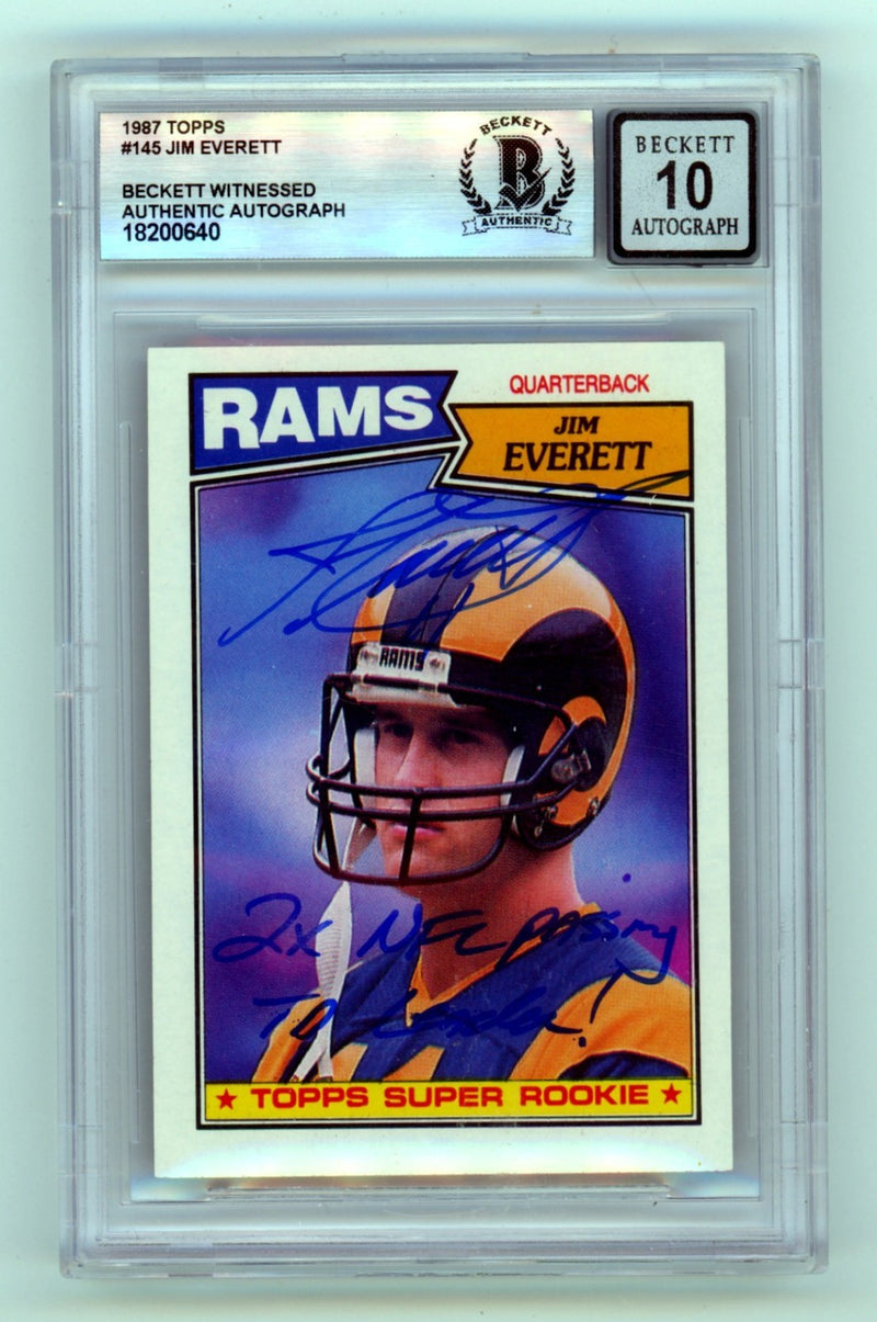 Jim Everett Autographed 1987 Topps #145 Rookie Card BGS 10 Auto