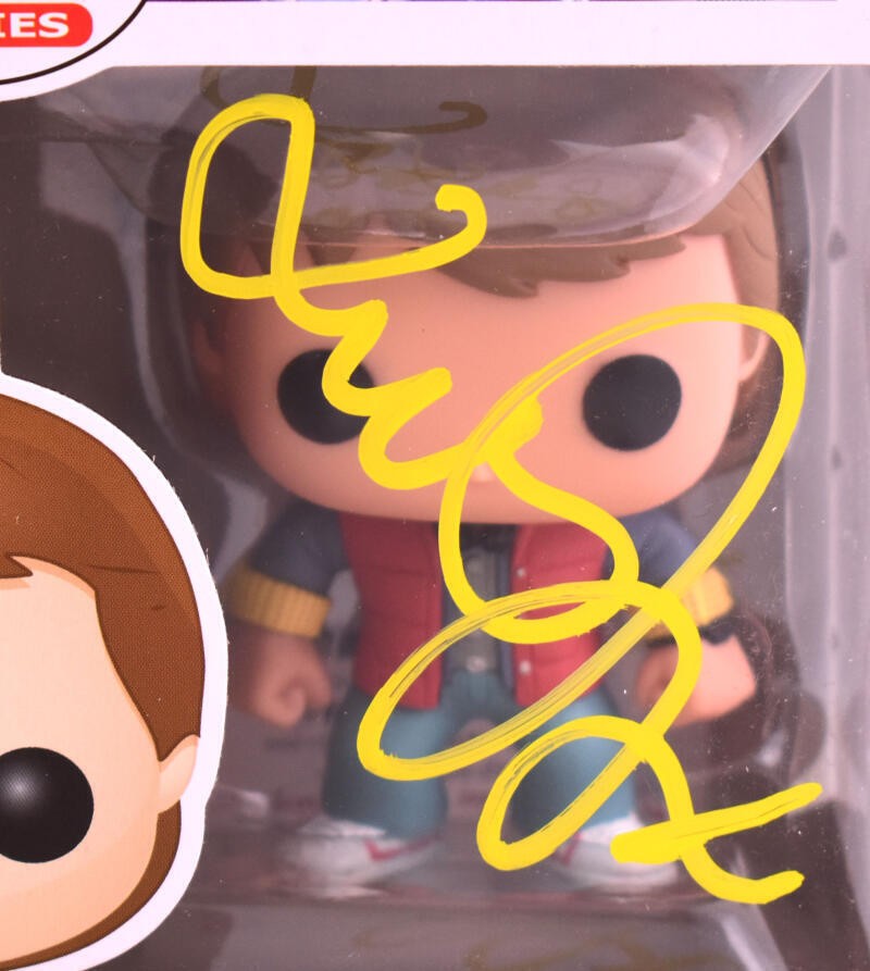 Michael J. Fox Signed Marty in Future Funko Pop Figurine #49