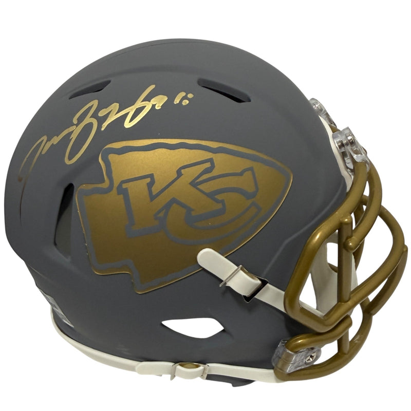 Tamba Hali Signed Kansas City Chiefs Slate Mini Helmet JSA